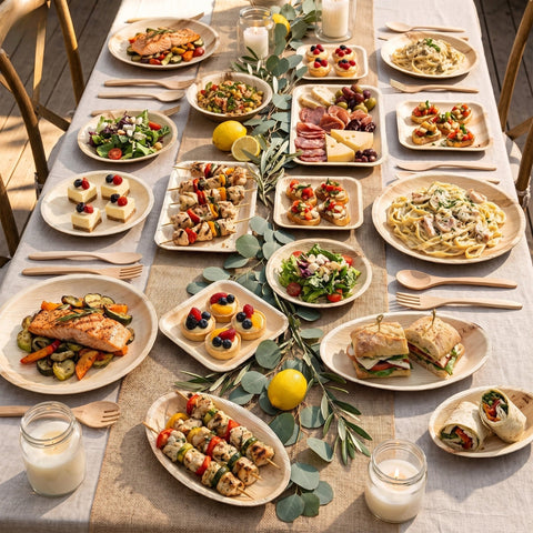 How to Choose the Right Palm Leaf Plate Shape  for Your Event (Square, Round, Oval, & Rectangle)