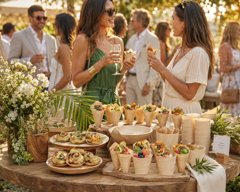 The Best Summer Foods to Serve in Cones, Cups & Palm Leaf Bowls
