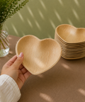 Heart-Shaped Palm Leaf Plates & Bowls | Romantic Eco-Friendly Tableware | 2 Sizes - Canape King