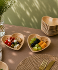 Heart-Shaped Palm Leaf Plates & Bowls | Romantic Eco-Friendly Tableware | 2 Sizes - Canape King