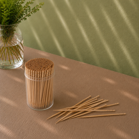 Wooden Cocktail Sticks 6.5cm | Professional Turned & Pointed Picks | Food-Grade Toothpicks - Canape King