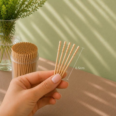 Wooden Cocktail Sticks 6.5cm | Professional Turned & Pointed Picks | Food-Grade Toothpicks - Canape King