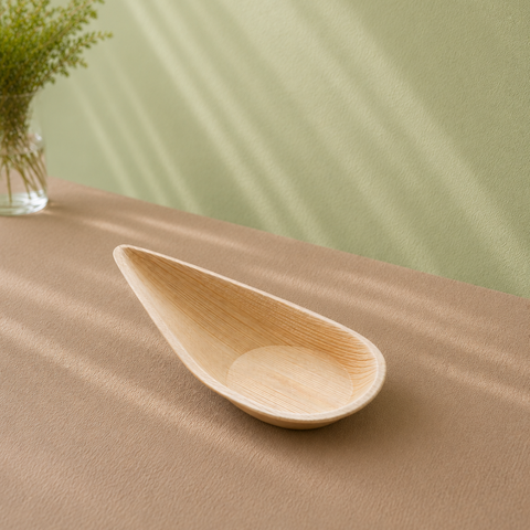 Palm Leaf Teardrop Spoons | Eco-Friendly Tasting Spoons | Elegant Appetizer Serveware - Canape King