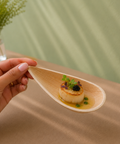 Palm Leaf Teardrop Spoons | Eco-Friendly Tasting Spoons | Elegant Appetizer Serveware - Canape King
