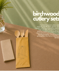 Birchwood Cutlery Sets | Eco-Friendly Wooden Cutlery | Knife, Fork & Spoon Sets - Canape King