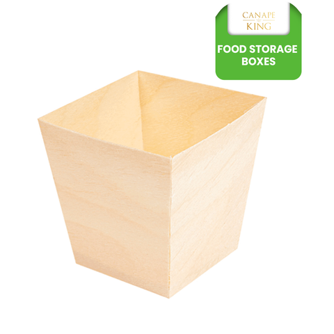 5.5cm Square Pinewood Eco-Friendly Food Container | Natural Mini Serving Cup