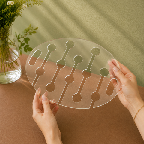 12-Hole Black/Clear Perspex Champagne Flute Tray | Professional Serving Holder | Luxury Drink Display - Canape King