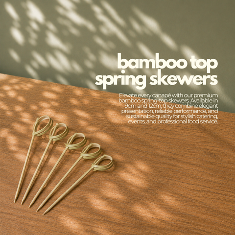 Bamboo Top Spring Skewers | Decorative Spiral Food Picks | Professional Party Skewers - Canape King