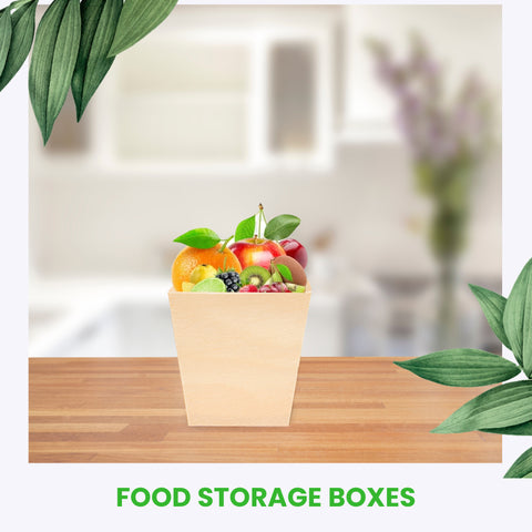 5.5cm Square Pinewood Eco-Friendly Food Container | Natural Mini Serving Cup