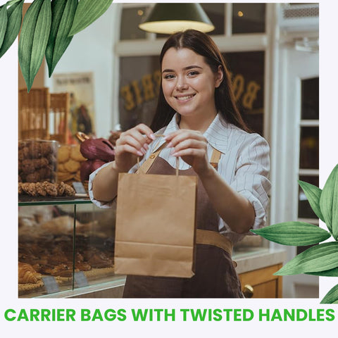 Kraft Paper Bags with Twisted Handles | Eco-Friendly Shopping Bags | 26x20x27cm