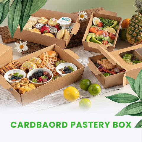 Platter Box with Window 38.5x26x8.5cm | Professional Catering Box | Display Food Container
