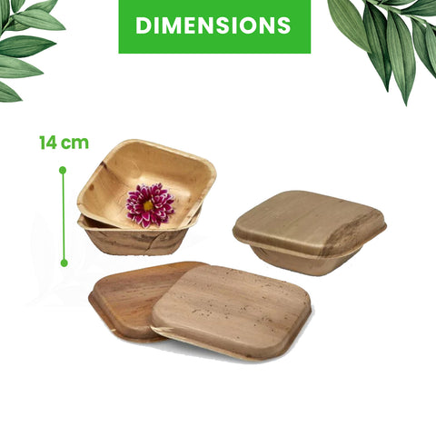 450-Piece Restaurant Starter Bundle | Palm Leaf Bowls, Wooden Cutlery, Pinewood Cups & Serving Boats Set | (100 persons)