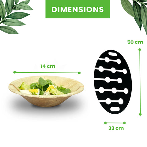 440-Piece Wedding Catering Premium Bundle | Palm Leaf Plates, Bowls, Platters, Wooden Cutlery,  & Champagne Tray Set | (100 persons)