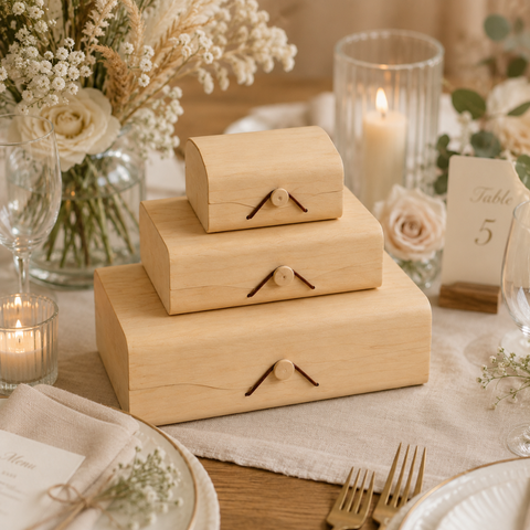 Luxury Wooden Gift Box with Window 3 Sizes | Premium Display Box | Reusable Presentation Container - Canape King