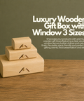 Luxury Wooden Gift Box with Window 3 Sizes | Premium Display Box | Reusable Presentation Container - Canape King