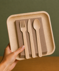 125-Piece Eco Party Bundle | Palm Leaf Plates, Cutlery & Napkins Set | Complete Party Pack - Canape King