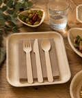 125-Piece Eco Party Bundle | Palm Leaf Plates, Cutlery & Napkins Set | Complete Party Pack - Canape King