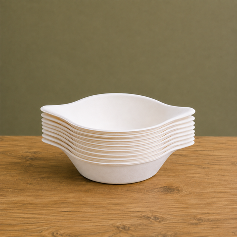 White Bagasse Mini Bowls | Eco-Friendly Small Bowls | 11 x 5cm Sustainable Serveware
