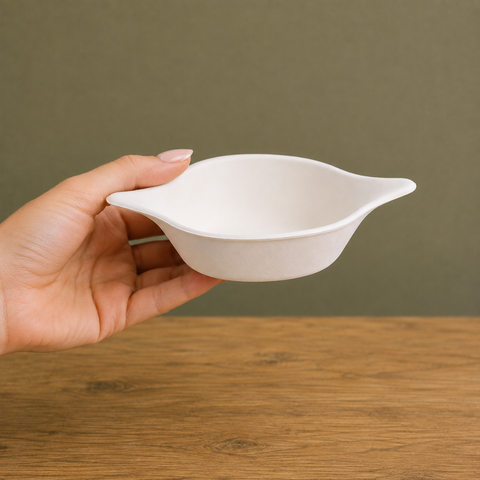 White Bagasse Mini Bowls | Eco-Friendly Small Bowls | 11 x 5cm Sustainable Serveware