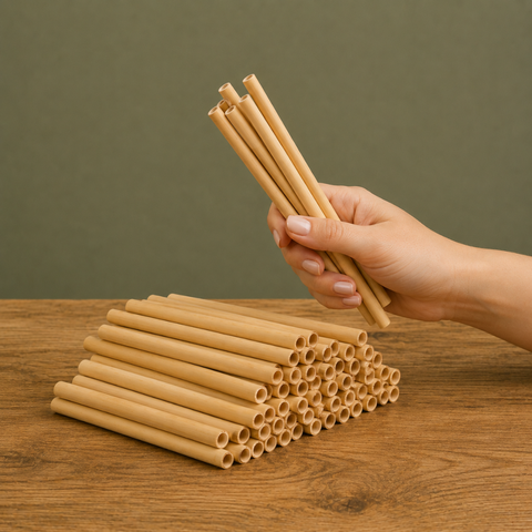 Natural Reed Drinking Straws 14/20cm | Eco-Friendly Cocktail Straws | Sustainable Straws - Canape King