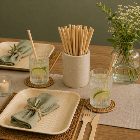 Natural Reed Drinking Straws 14/20cm | Eco-Friendly Cocktail Straws | Sustainable Straws - Canape King