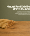Natural Reed Drinking Straws 14/20cm | Eco-Friendly Cocktail Straws | Sustainable Straws - Canape King