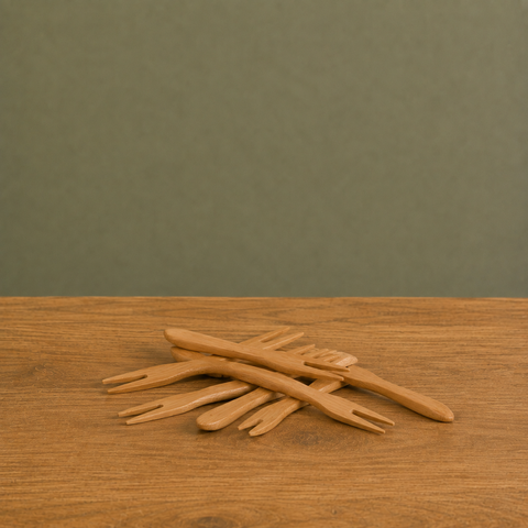 Bamboo Shaped Forks 9cm | Eco-Friendly Asian-Style Forks | Sustainable Serveware - Canape King