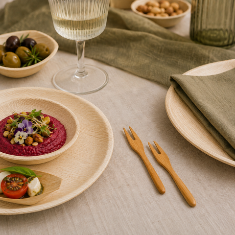 Bamboo Shaped Forks 9cm | Eco-Friendly Asian-Style Forks | Sustainable Serveware - Canape King