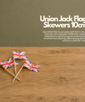 Union Jack Flag Skewers 10cm | British Theme Party Picks | Patriotic Food Skewers - Canape King
