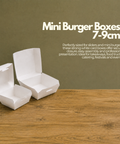 Mini Burger Boxes 7-9cm | White Card Food Containers | Take-Away Slider Boxes - Canape King