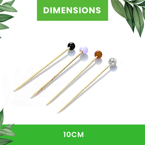 Glass Bead Sparkle Skewers 10cm | Luxury Crystal Food Picks | Premium Party Skewers