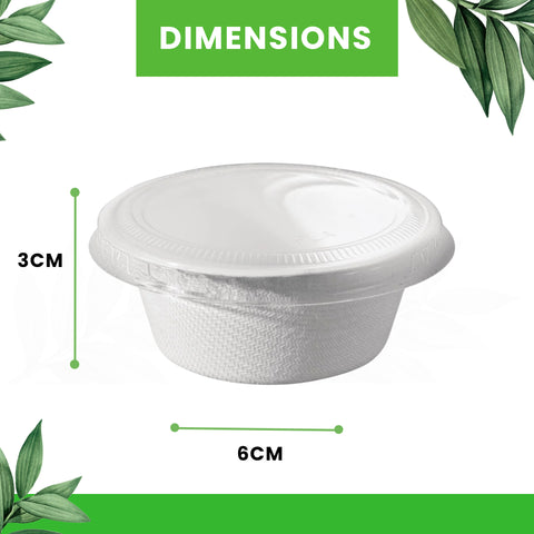 White Bagasse Pots with Lids | Eco-Friendly Food Containers | Sustainable Take-Away Pots