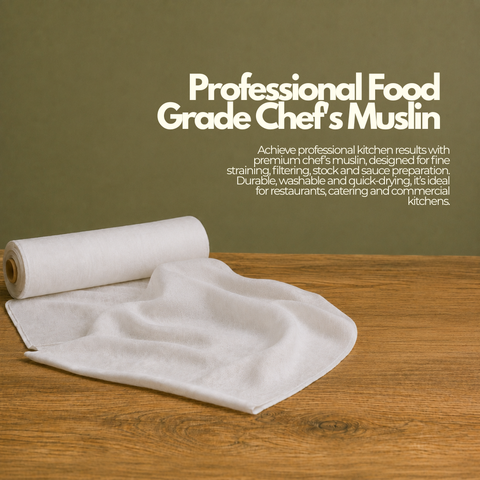 Professional Food Grade Chef's Muslin | White Kitchen Cloth | Commercial Grade Straining Fabric