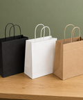 Kraft Paper Bags with Twisted Handles | Eco-Friendly Shopping Bags | 26x20x27cm - Canape King