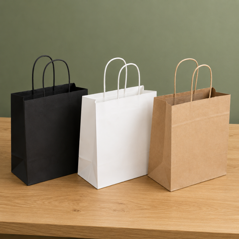 Kraft Paper Bags with Twisted Handles | Eco-Friendly Shopping Bags | 26x20x27cm - Canape King