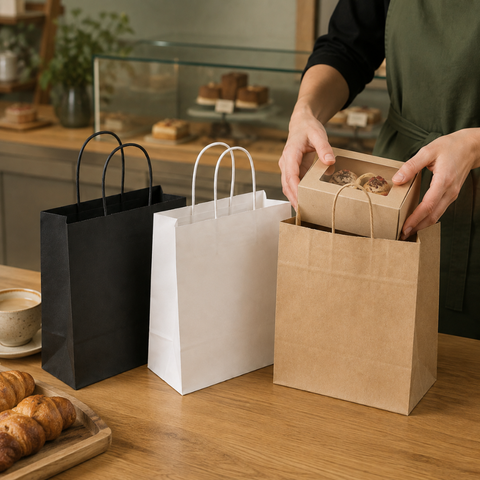 Kraft Paper Bags with Twisted Handles | Eco-Friendly Shopping Bags | 26x20x27cm - Canape King