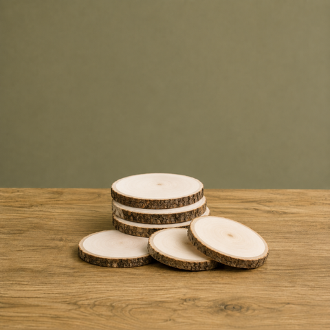 Natural Wood Tree Slices 5cm | Rustic Wedding Décor | Real Wood Rounds - Canape King