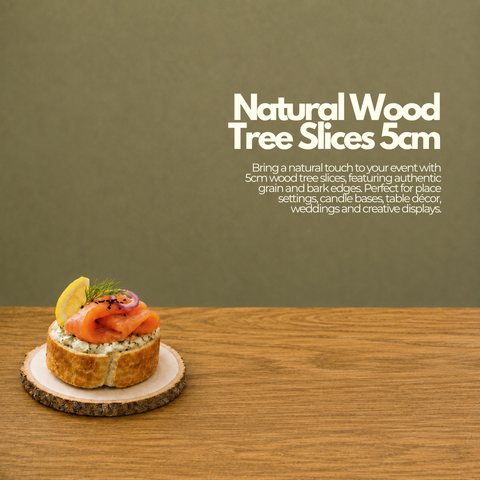 Natural Wood Tree Slices 5cm | Rustic Wedding Décor | Real Wood Rounds - Canape King