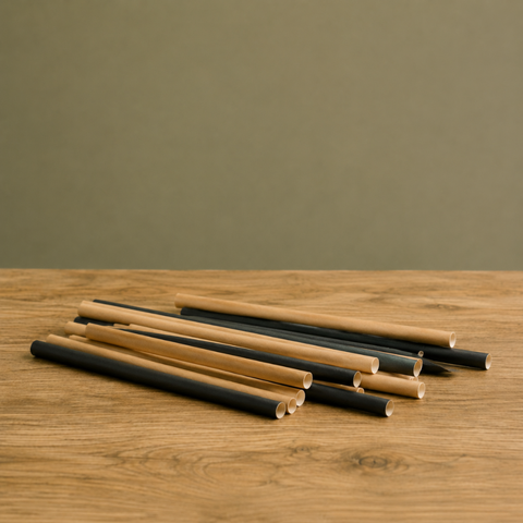 Eco-Friendly Paper Straws 6mm | Black & Brown Drinking Straws | Sustainable Bar Supplies