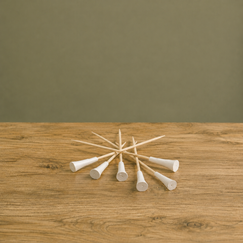 Golf Tee Wooden Skewers 12cm | Sports Theme Food Picks | Golf Party Skewers - Canape King