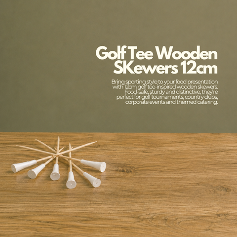 Golf Tee Wooden Skewers 12cm | Sports Theme Food Picks | Golf Party Skewers - Canape King