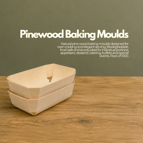 Pinewood Baking Moulds | Eco-Friendly Serving Dishes | Natural Food Containers