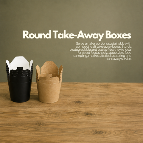 Round Take-Away Boxes | Eco-Friendly Food Containers | Small Portion Boxes - Canape King