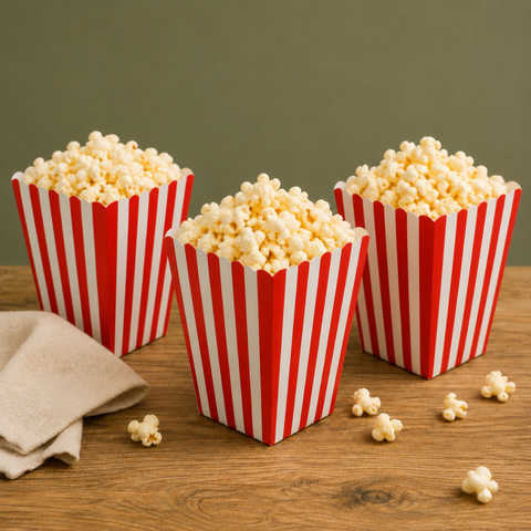 Popcorn Boxes 14cm | Classic Snack Cartons | Professional Party Containers