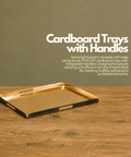 Cardboard Trays with Handles 28x42cm | Professional Serving Trays | 750GSM Strong Service Trays - Canape King