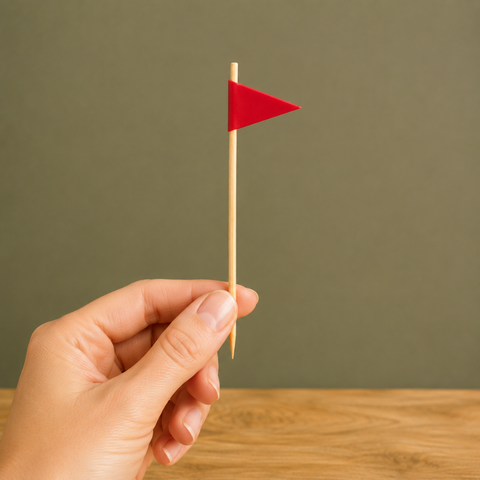 Red Golf Flag Skewers 12cm | Golf Theme Party Picks | Sports Event Markers