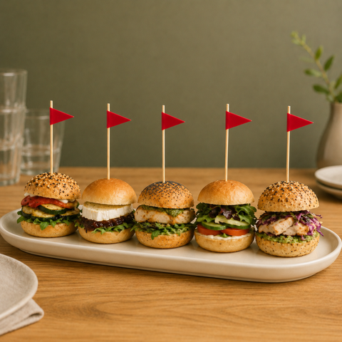 Red Golf Flag Skewers 12cm | Golf Theme Party Picks | Sports Event Markers