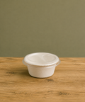 2oz/4oz White Bagasse Pots with Lids | Eco-Friendly Food Containers | Sustainable Take-Away Pots - Canape King