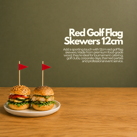 Red Golf Flag Skewers 12cm | Golf Theme Party Picks | Sports Event Markers