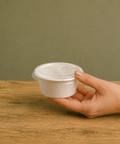 2oz/4oz White Bagasse Pots with Lids | Eco-Friendly Food Containers | Sustainable Take-Away Pots - Canape King